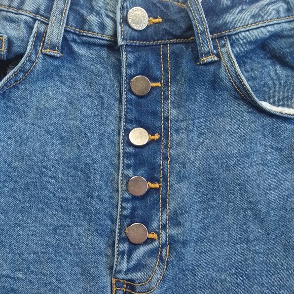 WeWoreWhat Danielle High Rise Distressed Straight Leg Jeans sz 28 - Picture 3 of 6